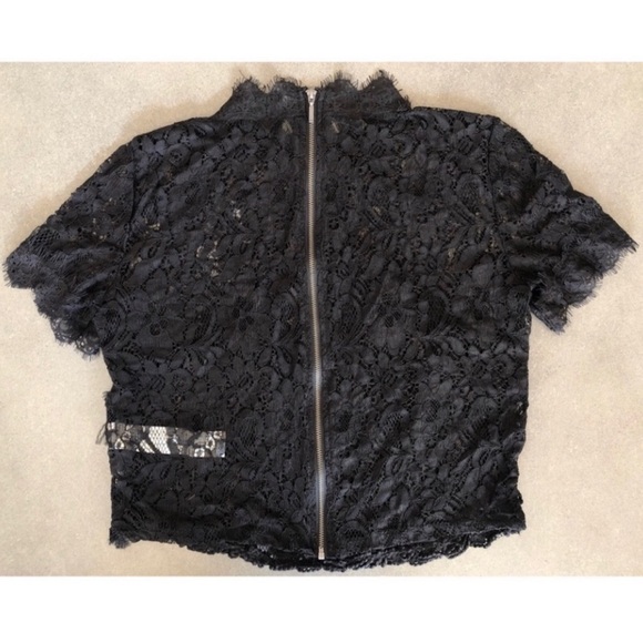 NWT Zara Trafaluc black lace top women’s sz S - Picture 4 of 8